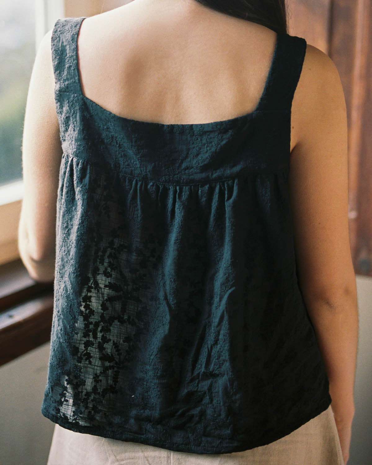 Nightie Tank | Noir Embroidery