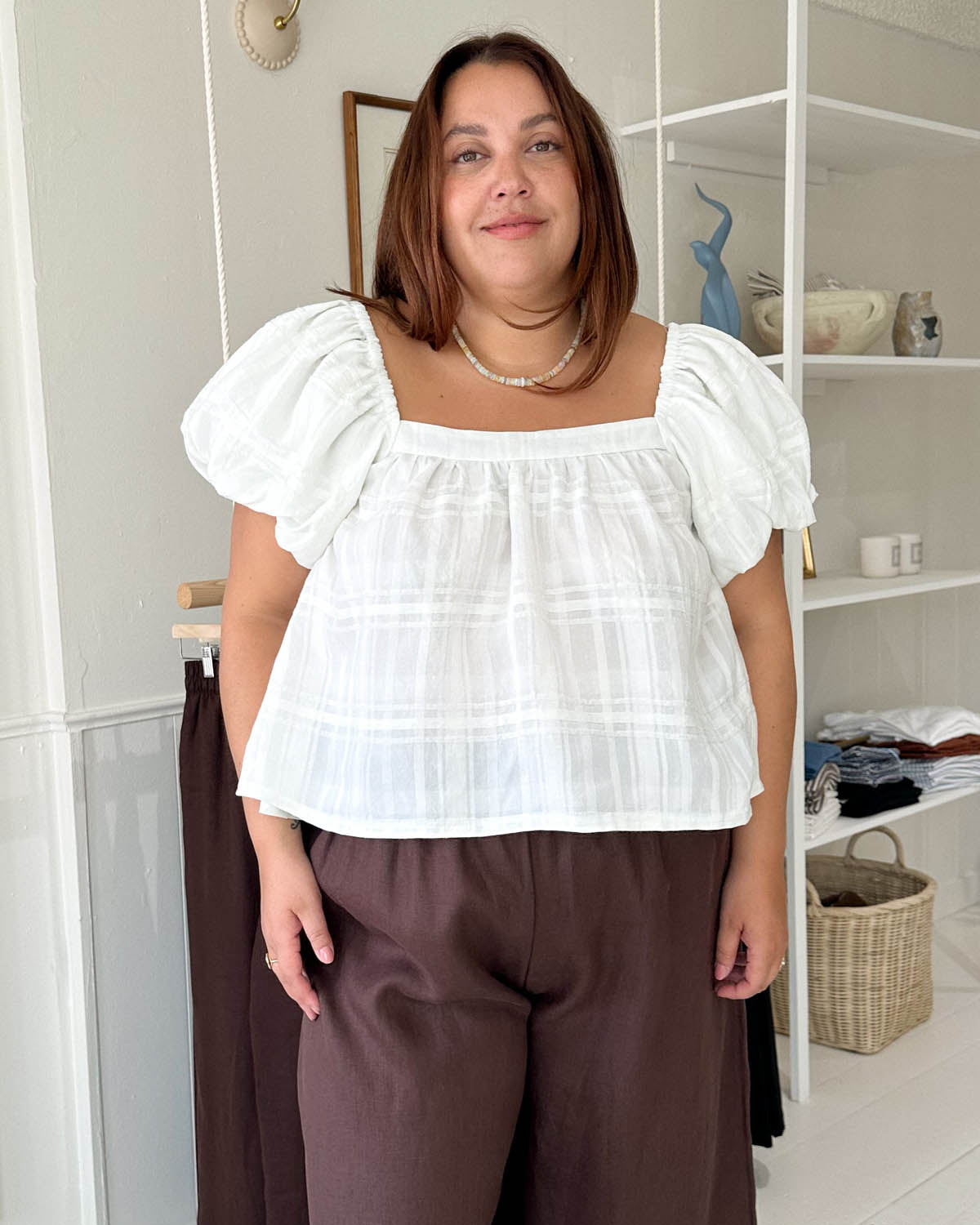 Last Chance | Nuage Blouse | Cloudy Grid | 2X/3X