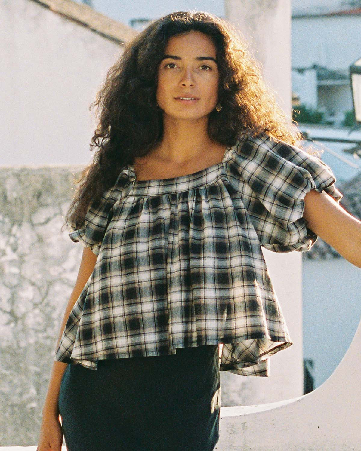 Nuage Blouse | Tavern Plaid
