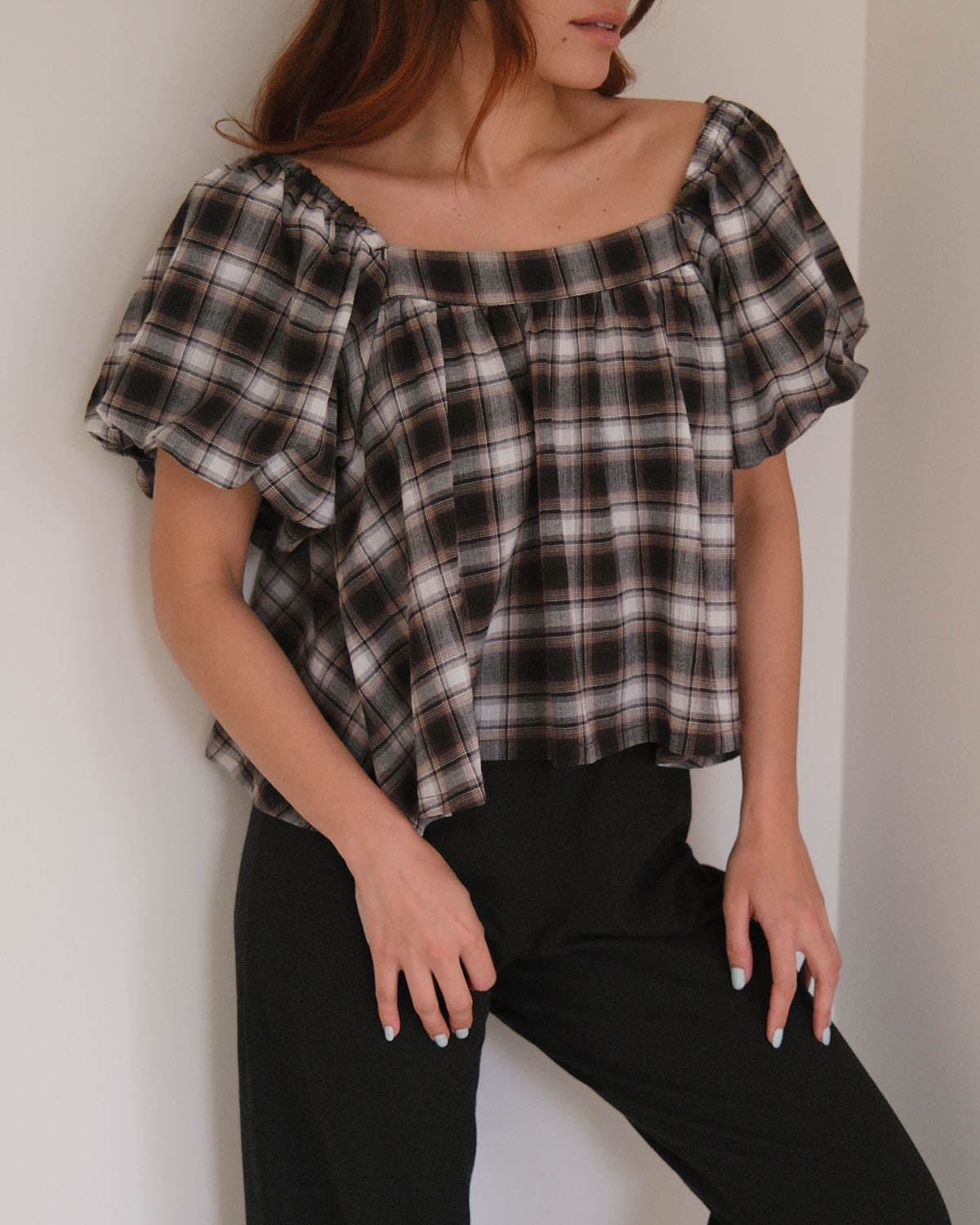 Nuage Blouse | Tavern Plaid