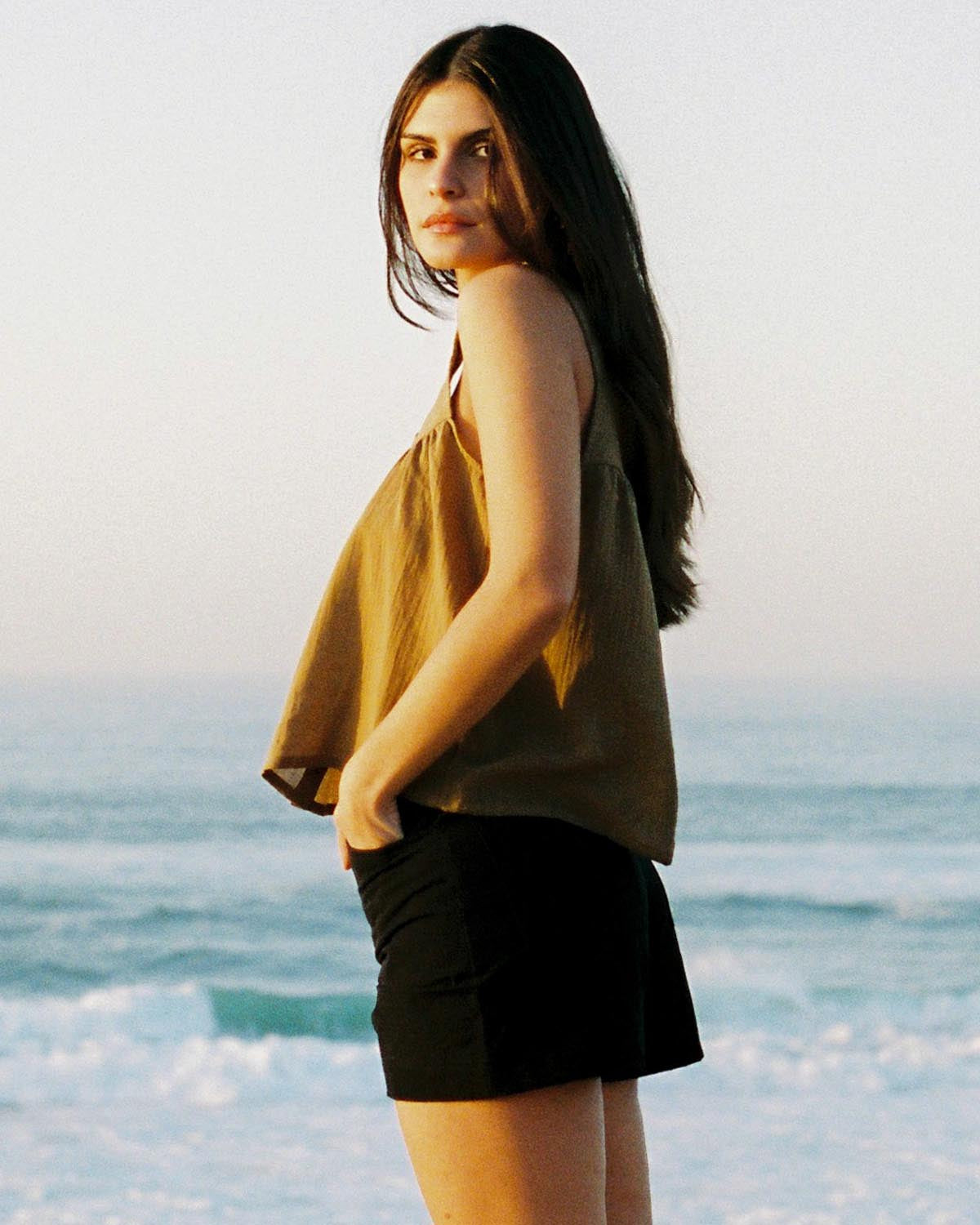 black shorts made from organic cotton