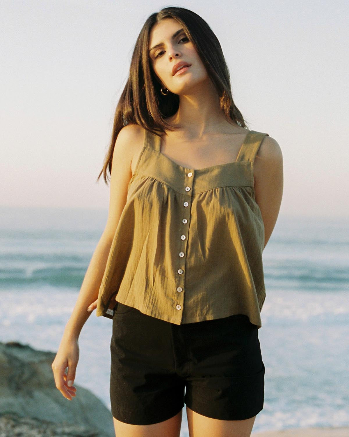 black shorts made from organic cotton