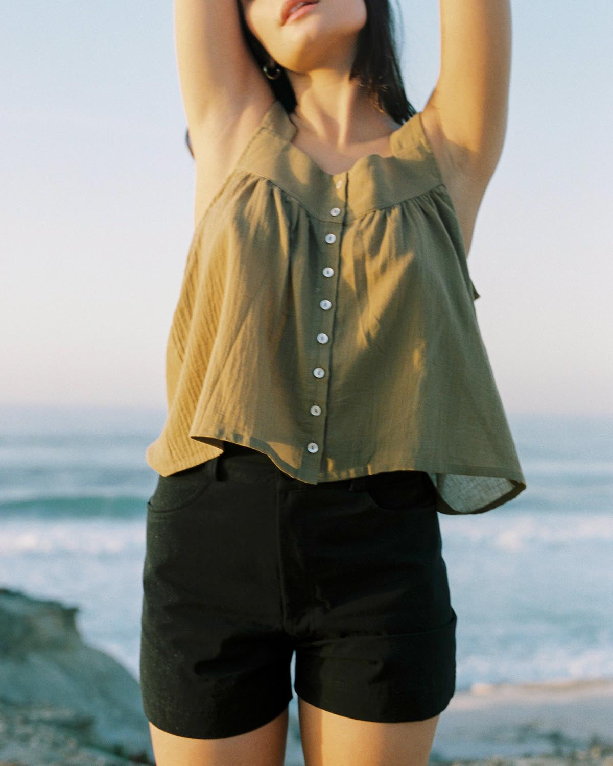 black shorts made from organic cotton