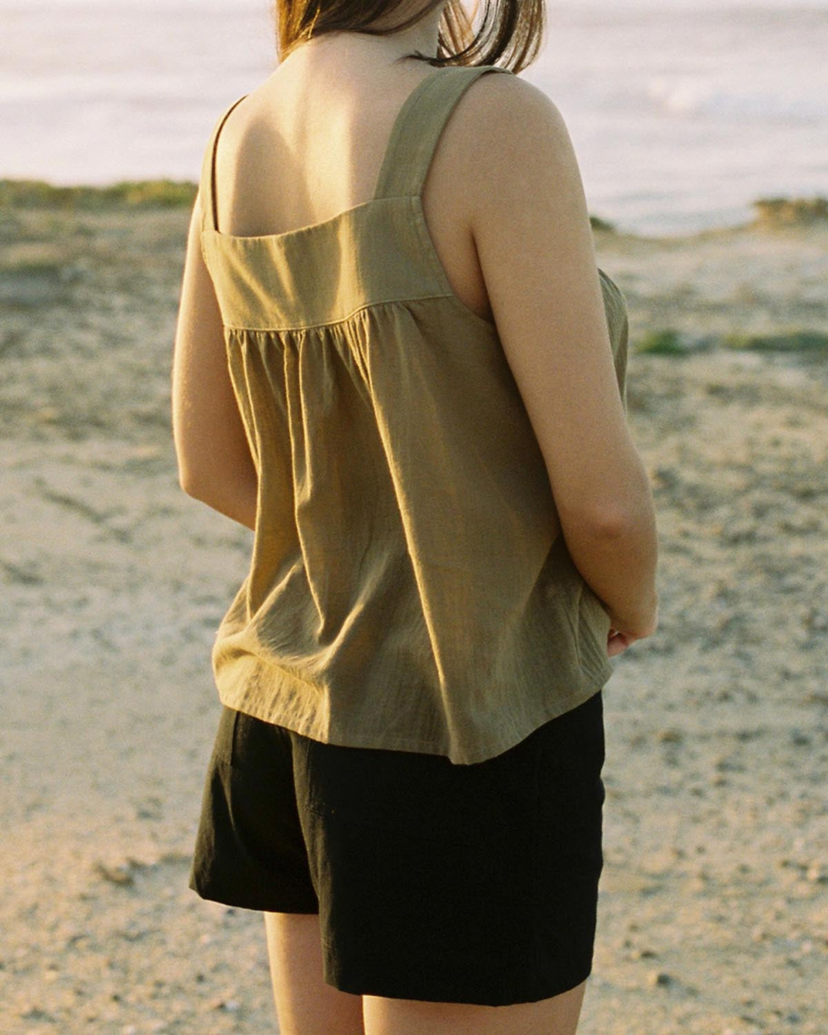 black shorts made from organic cotton