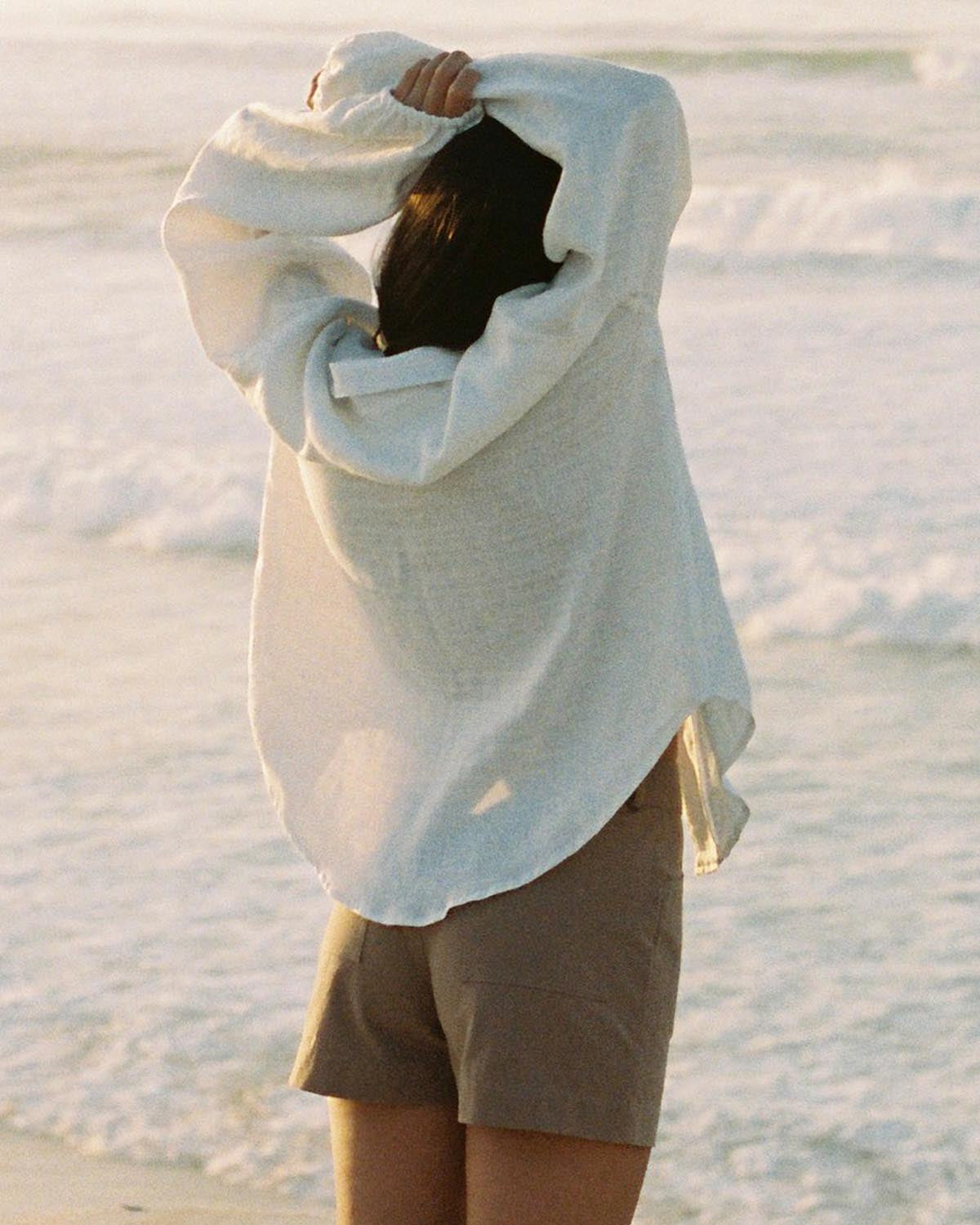 light brown shorts made from cotton