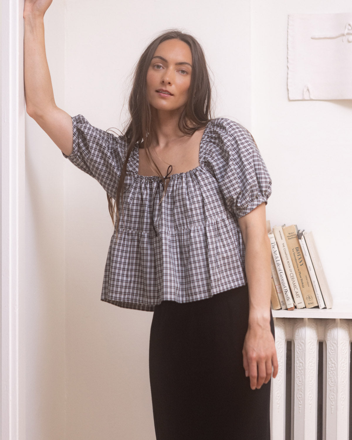 Prairie Blouse | B&amp;W Plaid