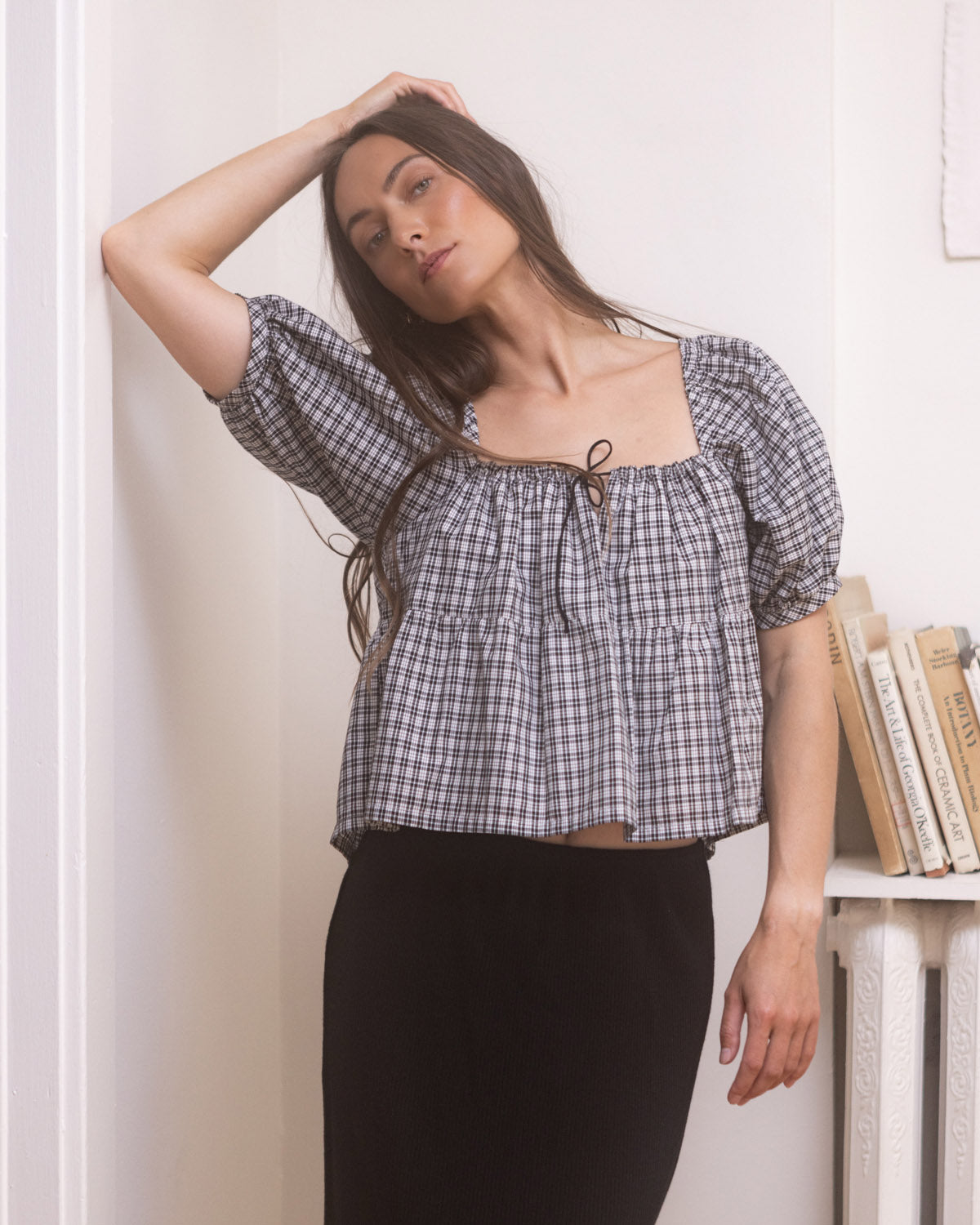 Prairie Blouse | B&amp;W Plaid