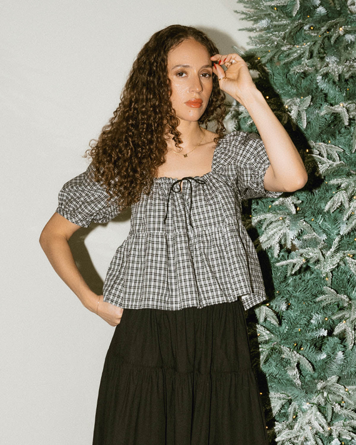 Prairie Blouse | B&amp;W Plaid