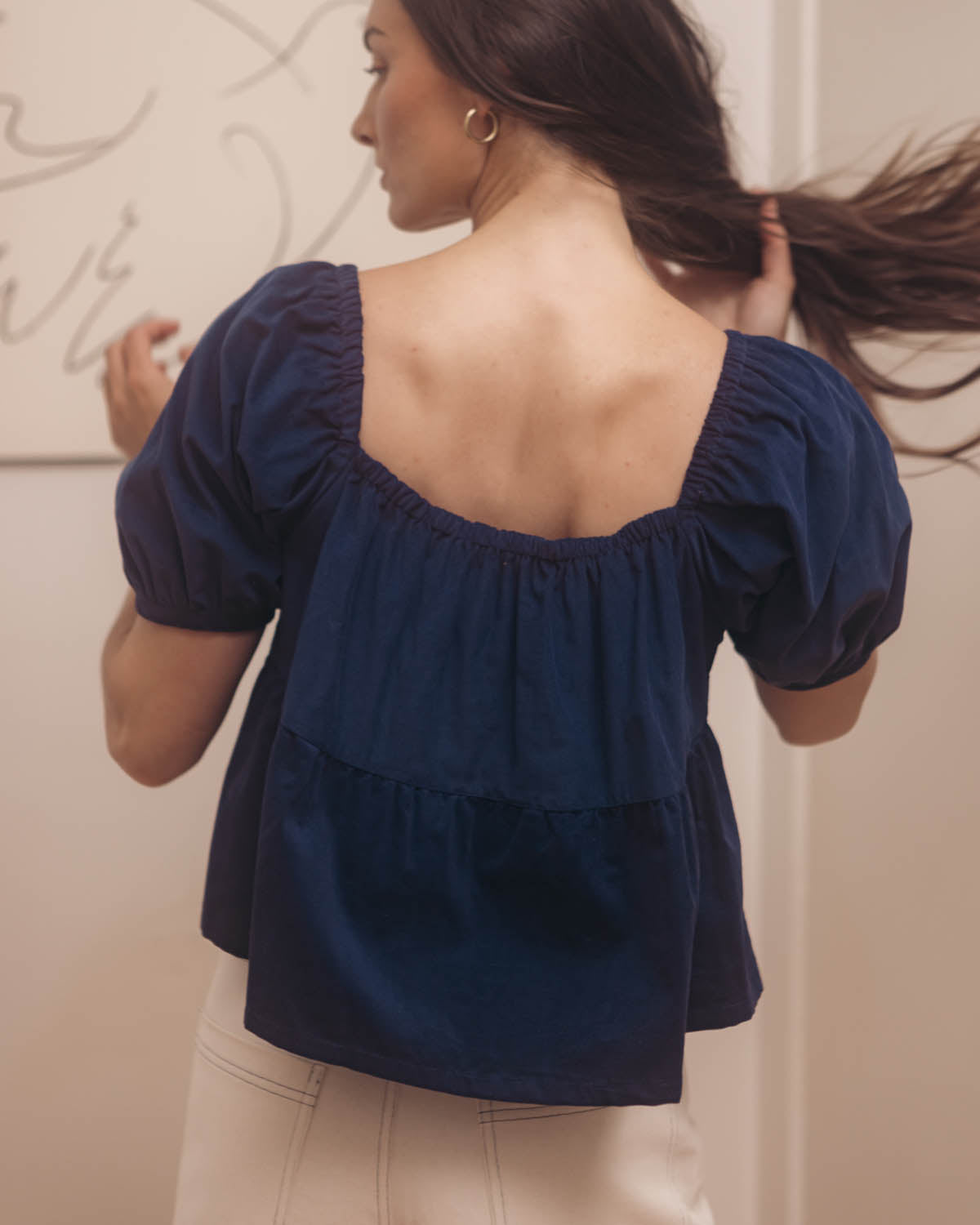 Prairie Blouse | Navy Micro Corduroy