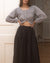 black 100% cotton long skirt