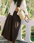 cotton, brown long skirt with ruffle