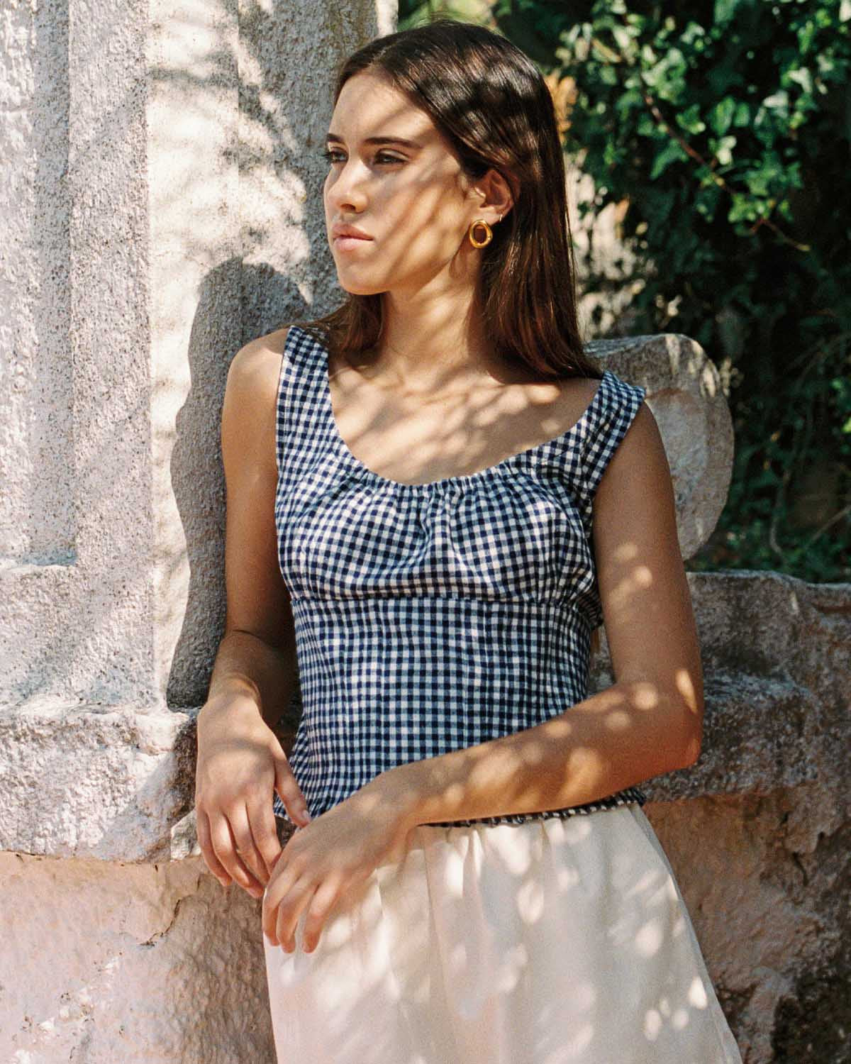 Rêverie Blouse | Navy Gingham