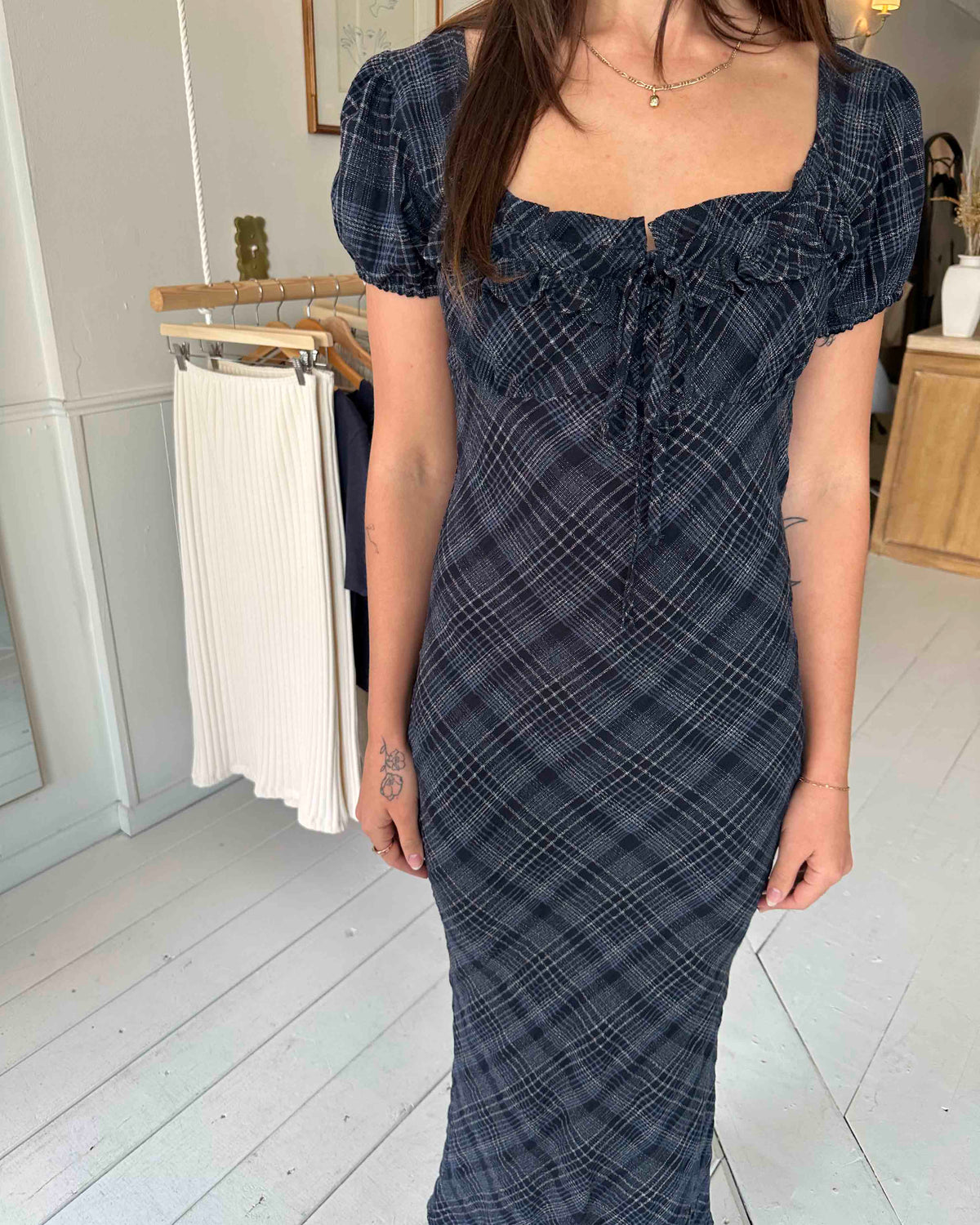 Romee Bias Dress | Nocturne Plaid