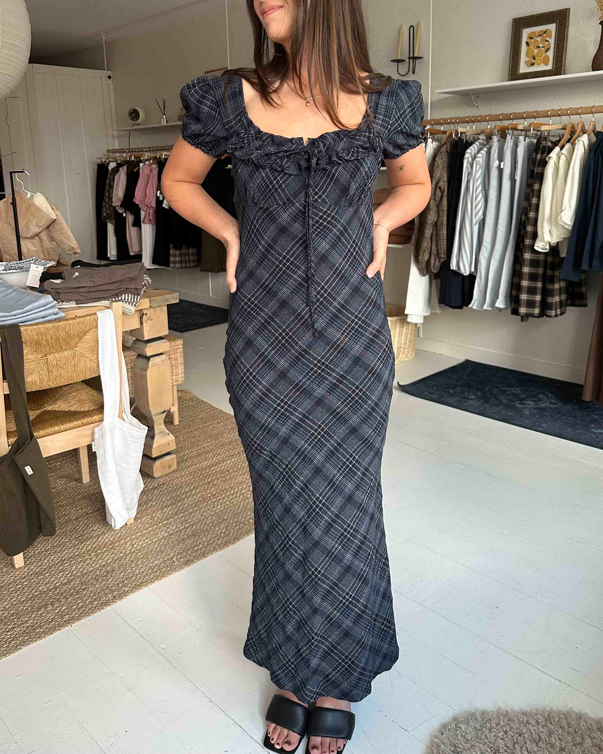 Romee Bias Dress | Nocturne Plaid