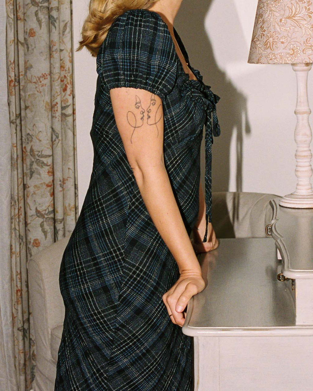 Romee Bias Dress | Nocturne Plaid