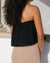 black tube top made from 100% organic cotton fabric