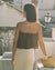 brown strapless embroidered top made from 100% cotton