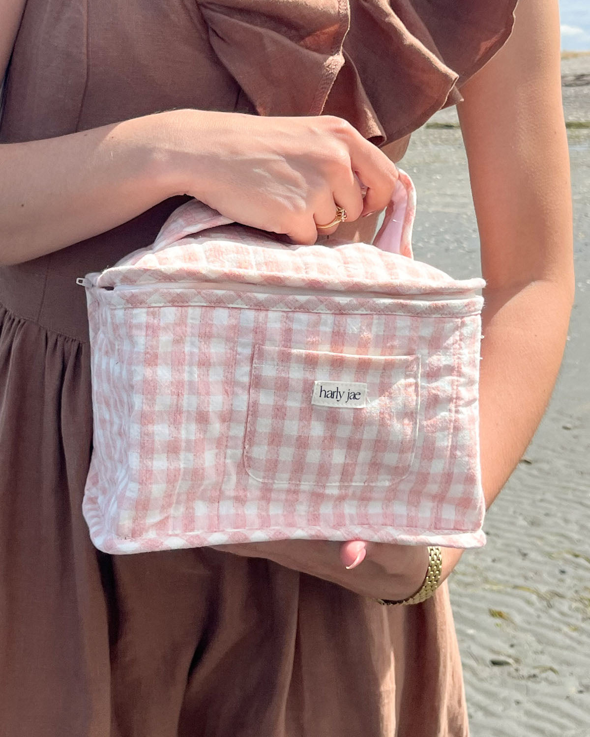 Vanity Bag | Pink/Ivory Plaid