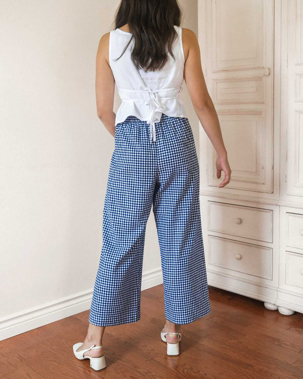 Aura Pants | Navy Gingham