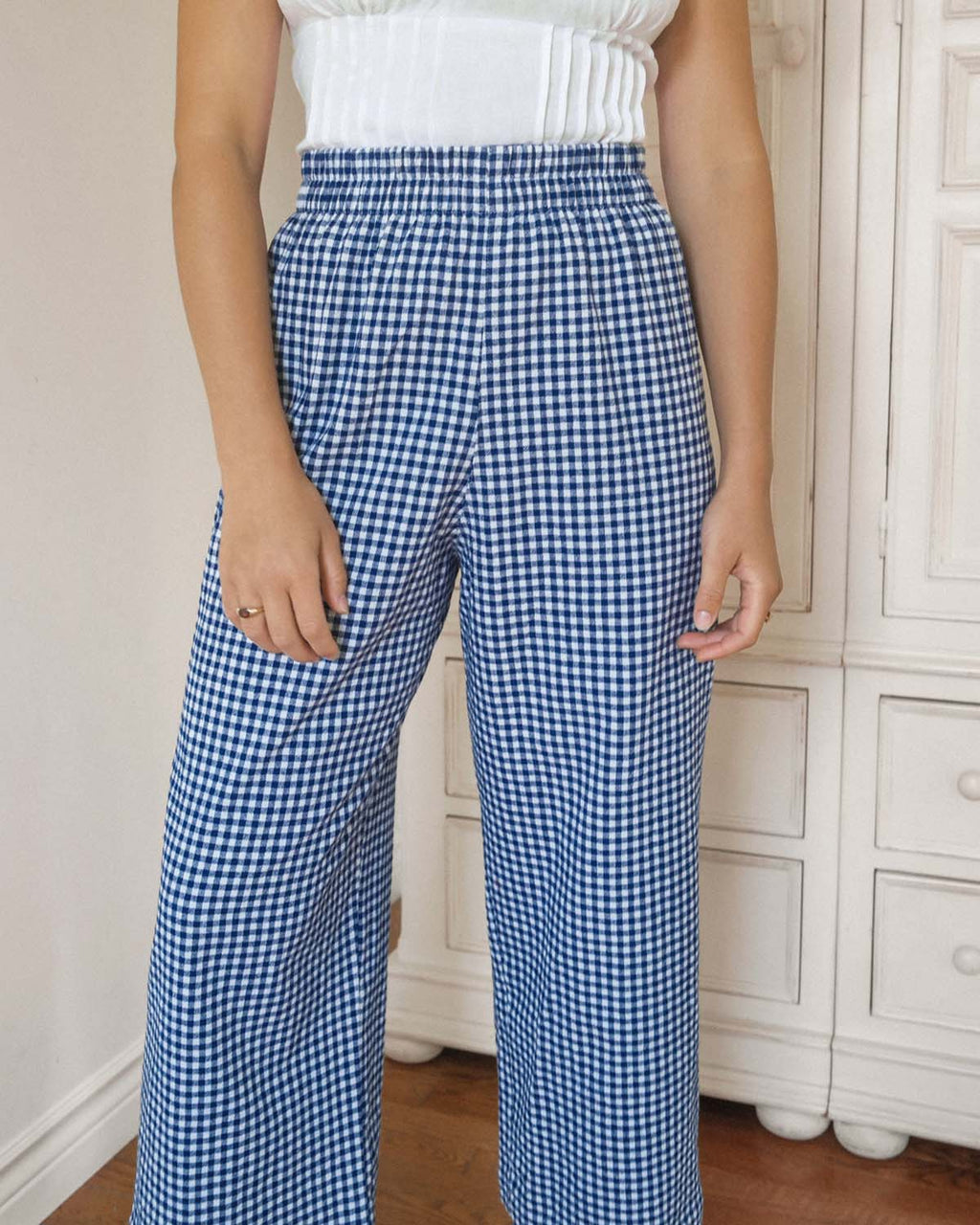 Aura Pants | Navy Gingham