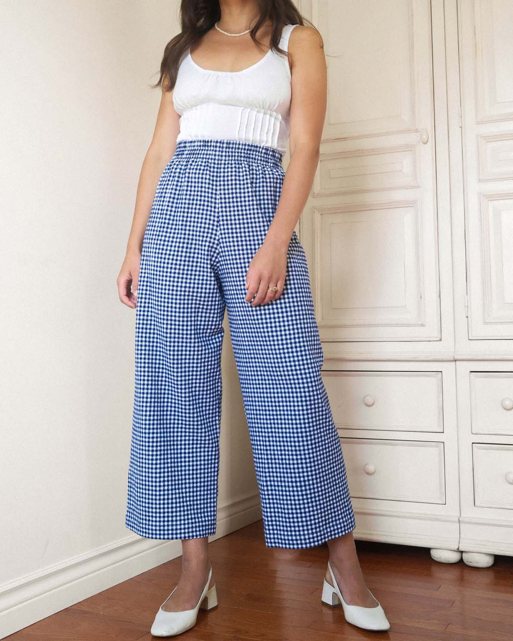 Aura Pants | Navy Gingham