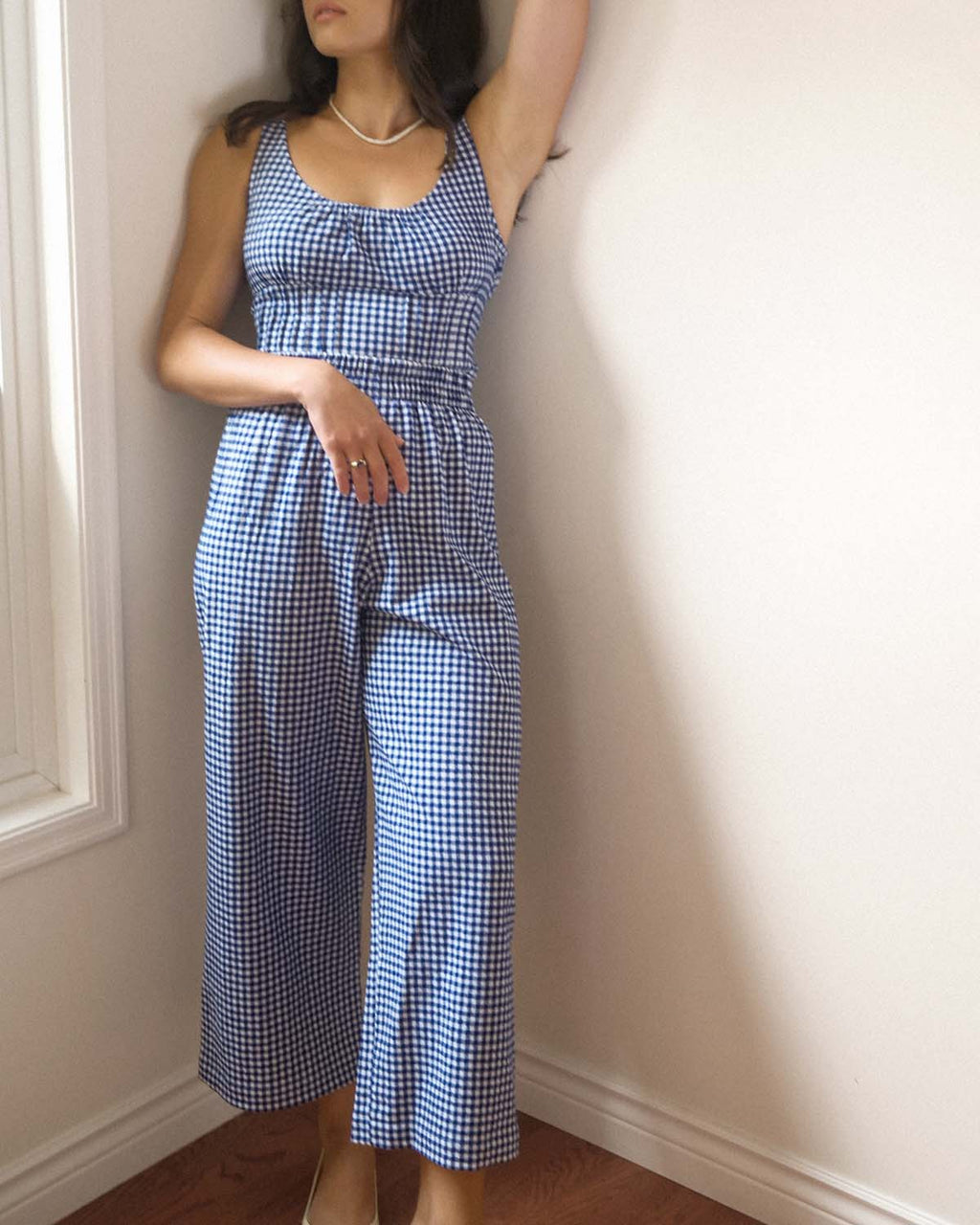 Aura Pants | Navy Gingham