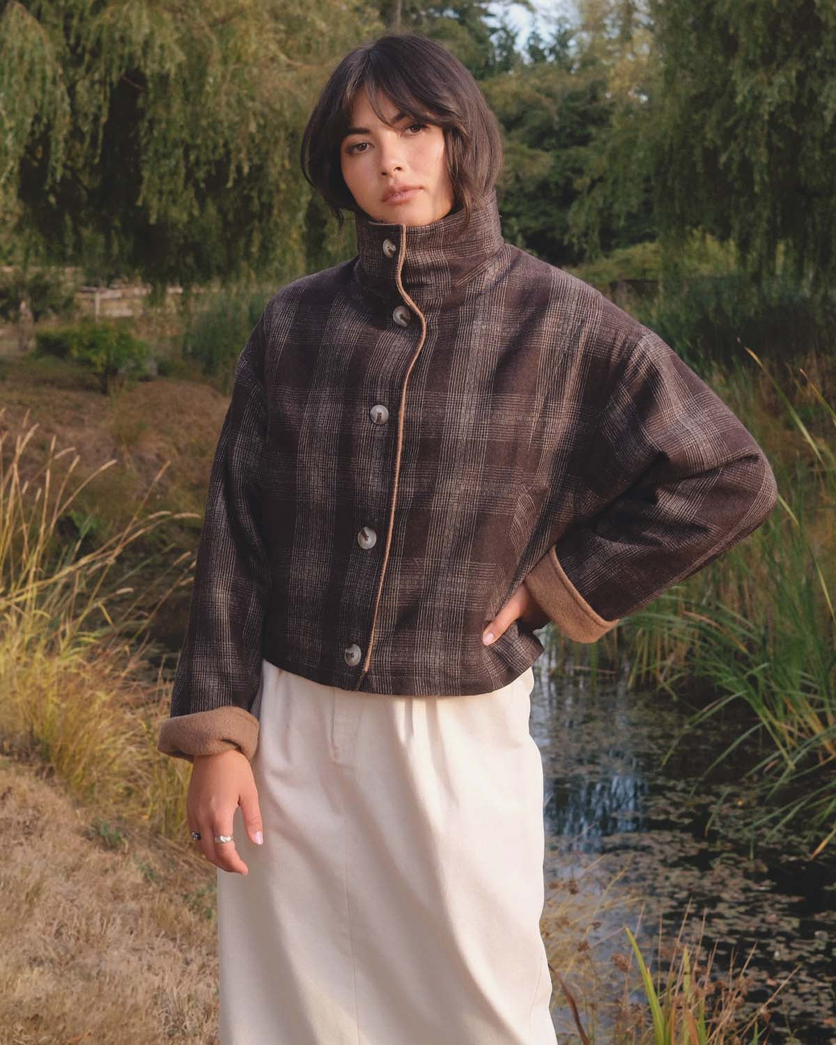 Bastien Coat | Truffle Plaid