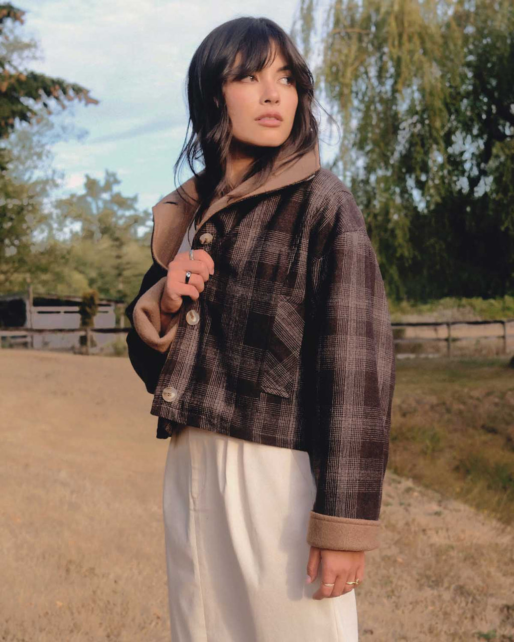 Bastien Coat | Truffle Plaid