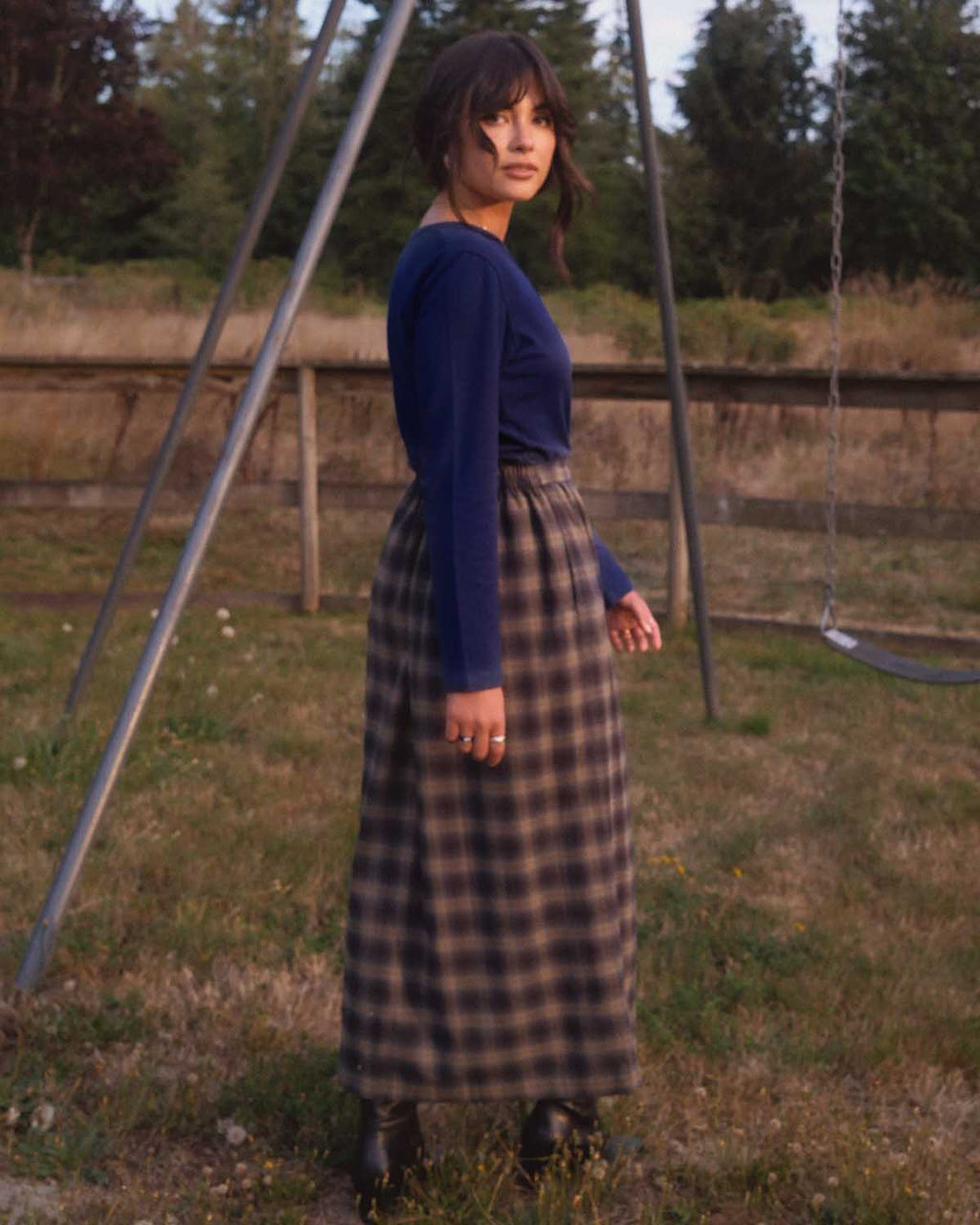 Brodie Skirt | Ink & Oat Plaid