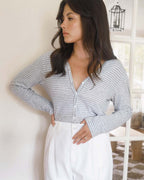 Casita Cardigan | Charcoal Stripe
