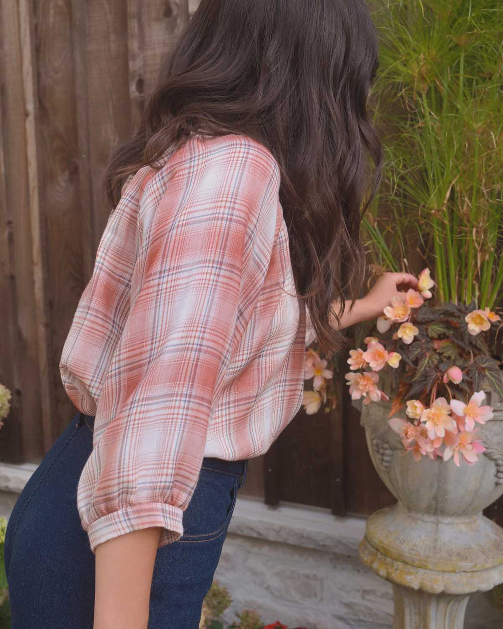 Cleo Blouse | Cider Plaid