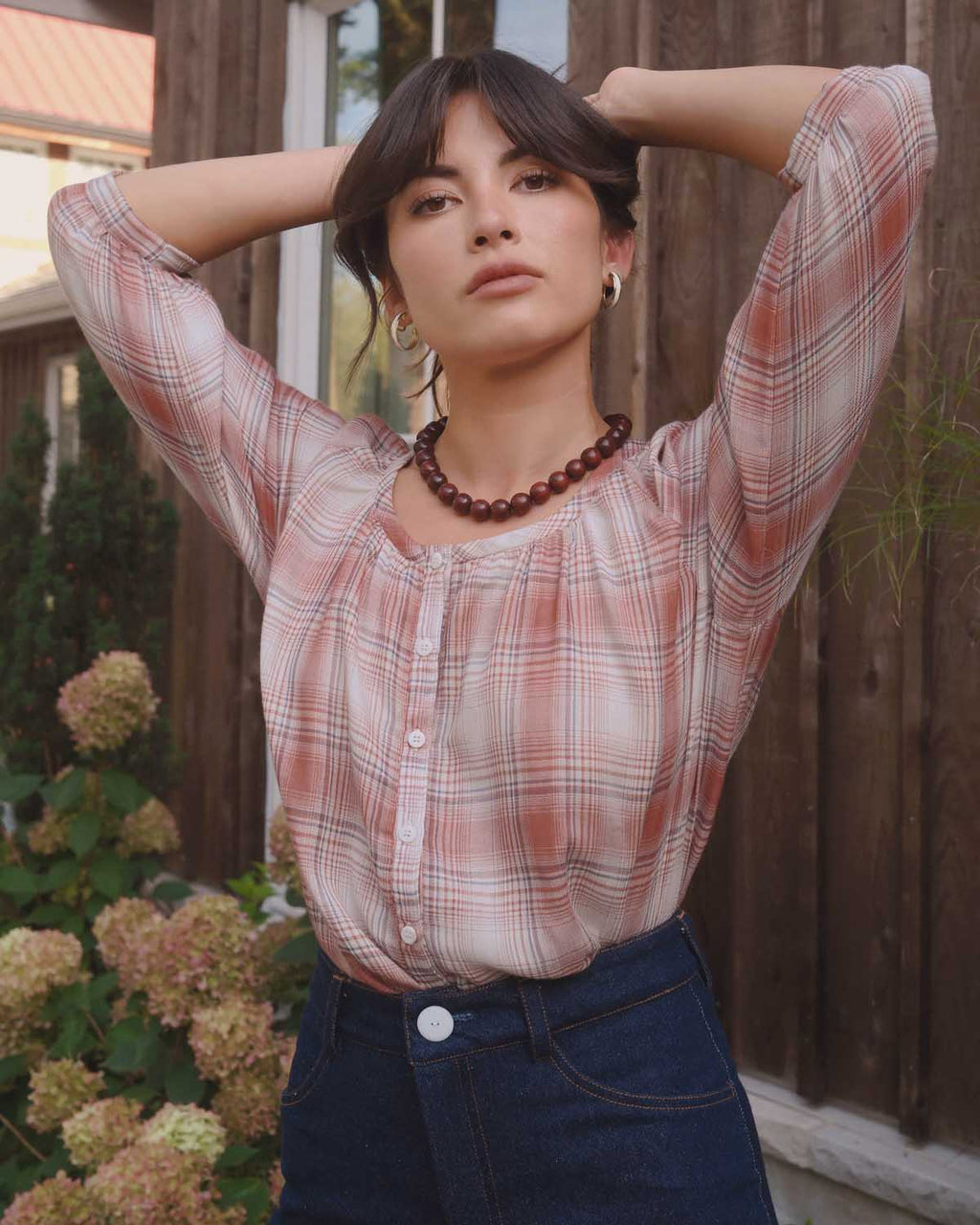 Cleo Blouse | Cider Plaid