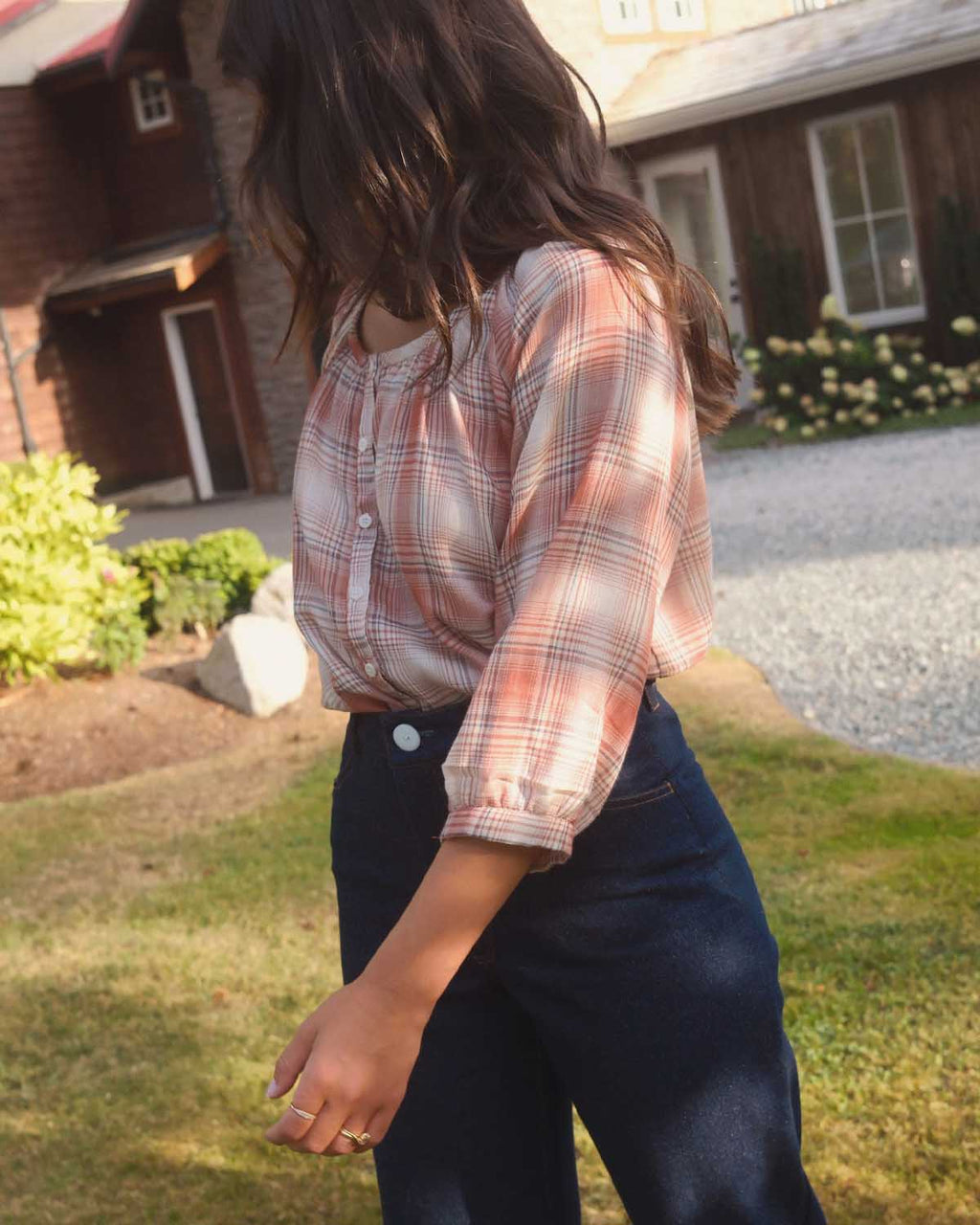 Cleo Blouse | Cider Plaid