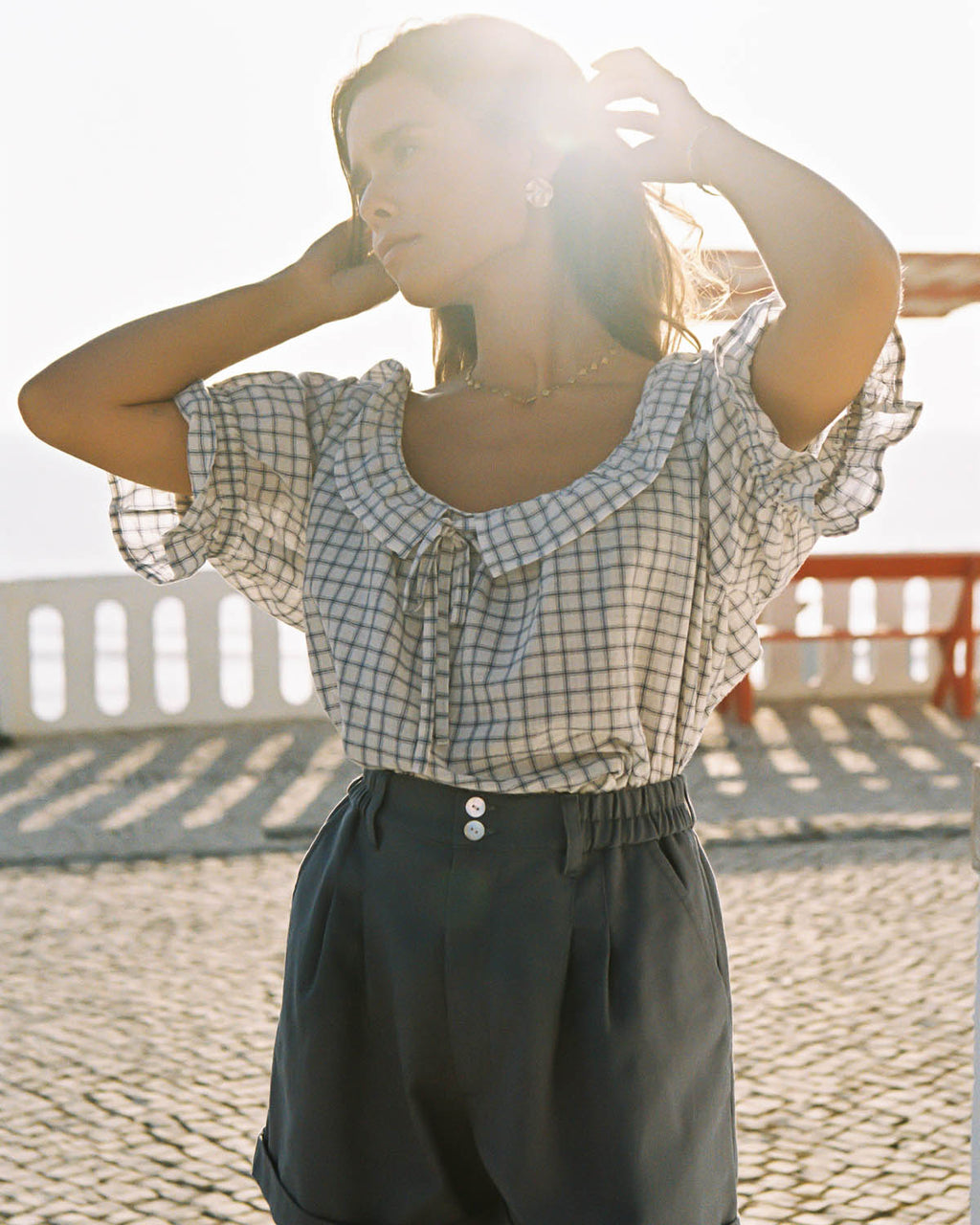 Doll Blouse | Porcelain Plaid