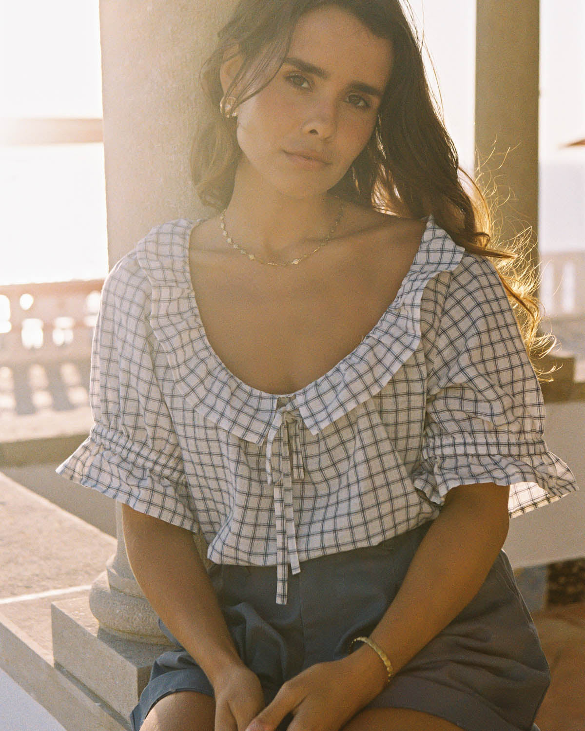 Doll Blouse | Porcelain Plaid