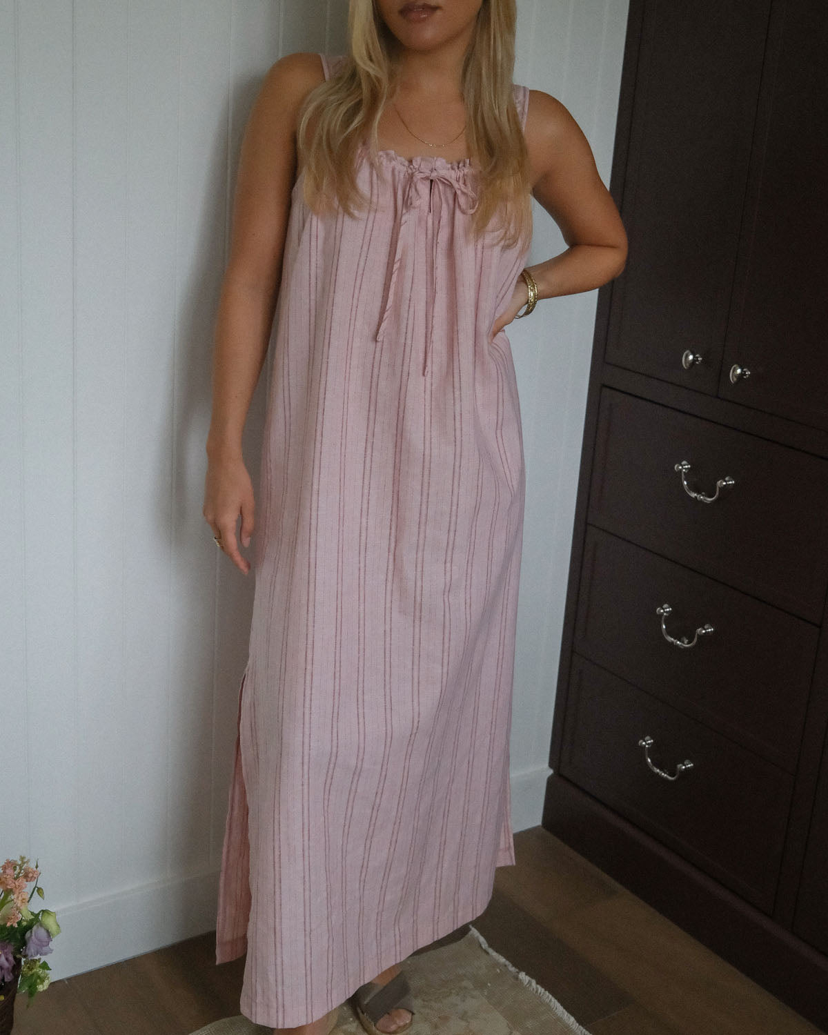 Gigi Dress | Long | Peony Stripe