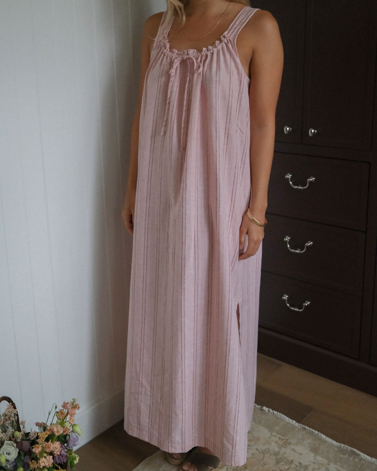 Gigi Dress | Long | Peony Stripe