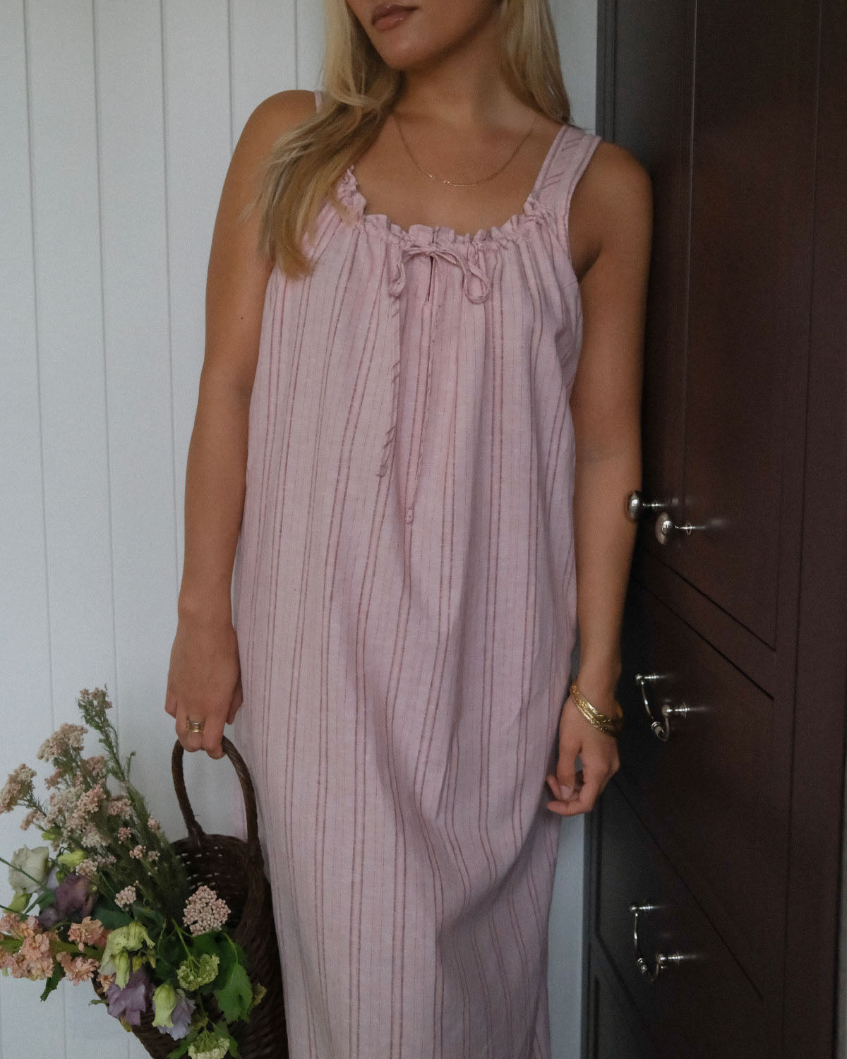 Gigi Dress | Long | Peony Stripe