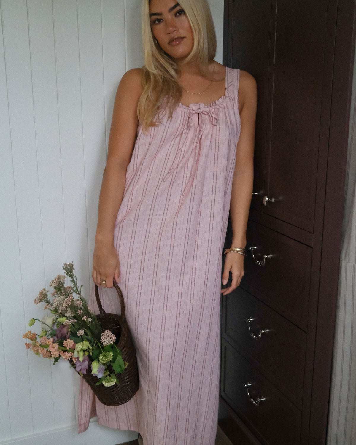 Gigi Dress | Long | Peony Stripe