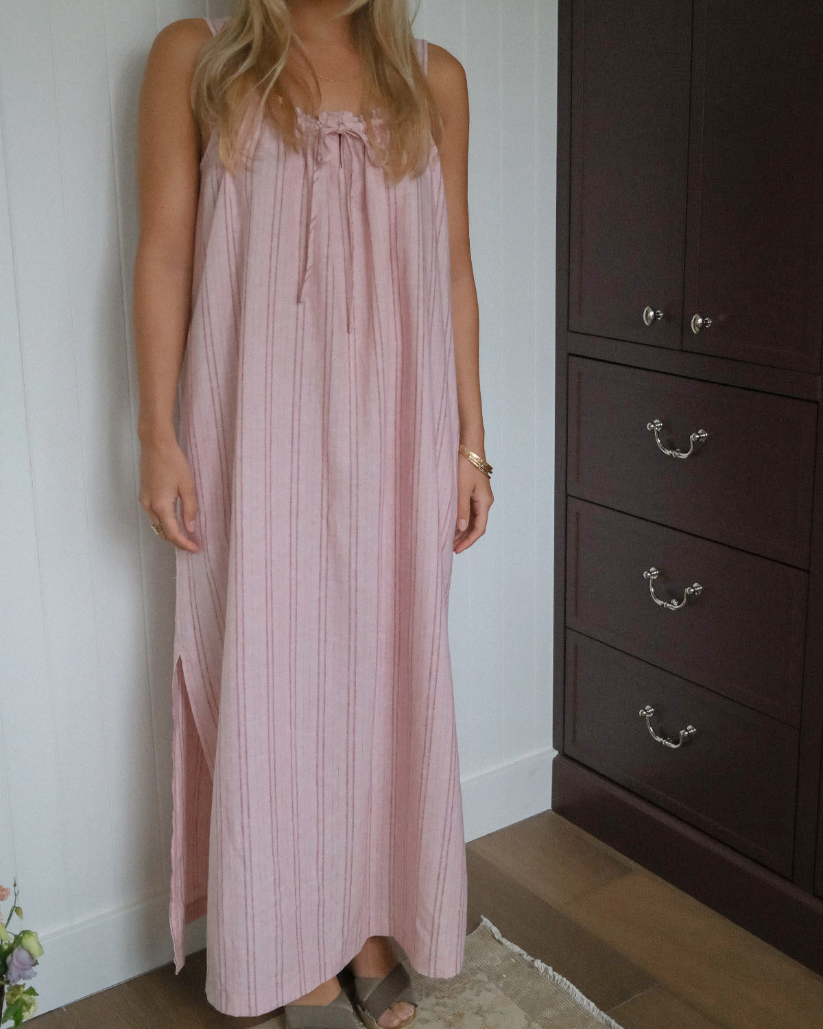 Gigi Dress | Long | Peony Stripe