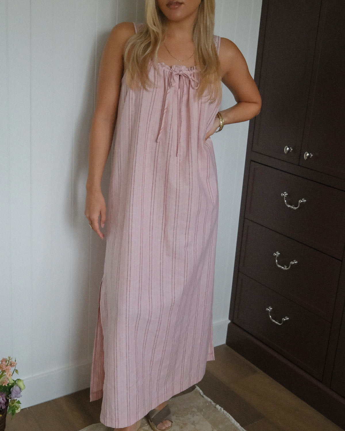 Gigi Dress | Long | Peony Stripe
