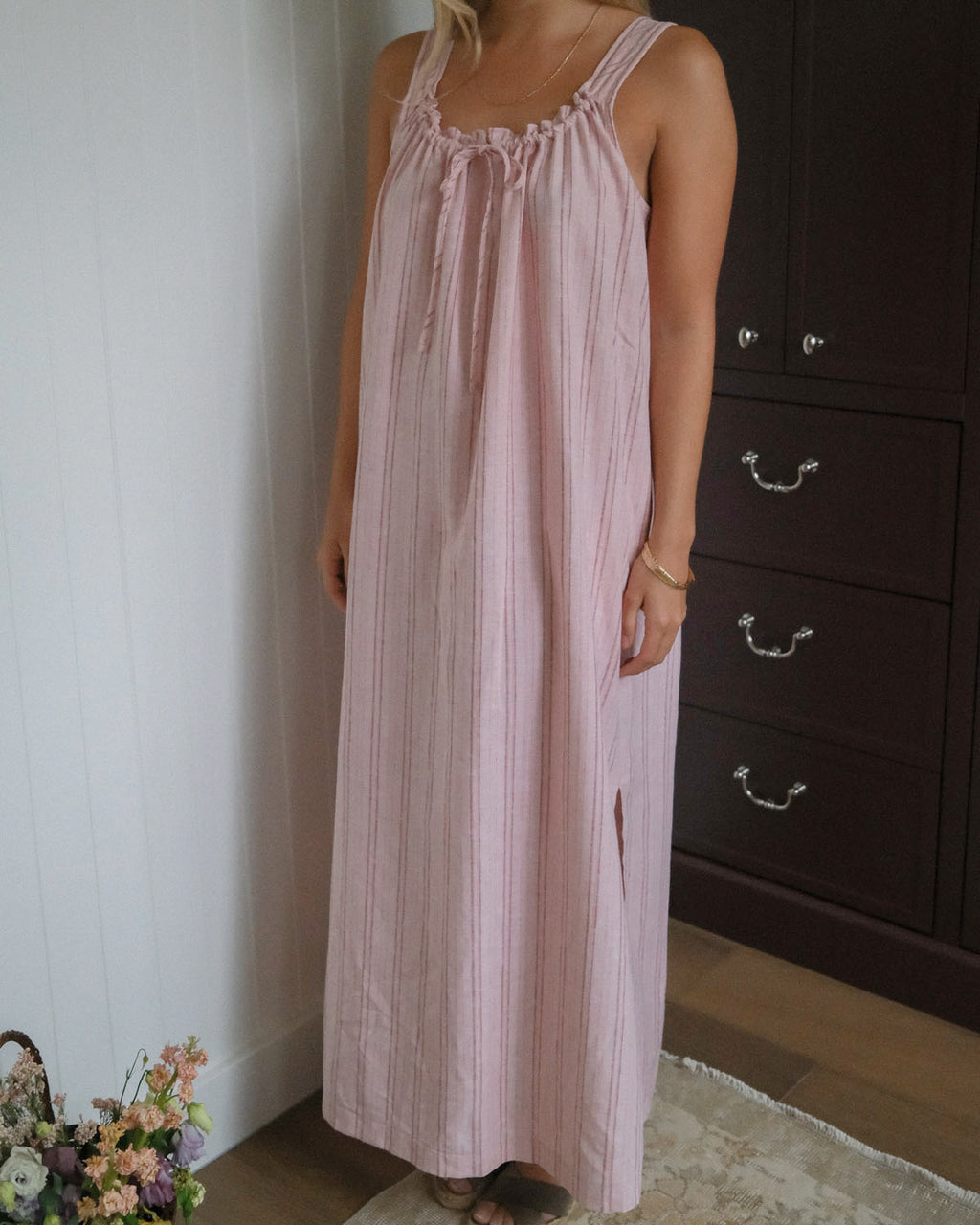 Gigi Dress | Long | Peony Stripe