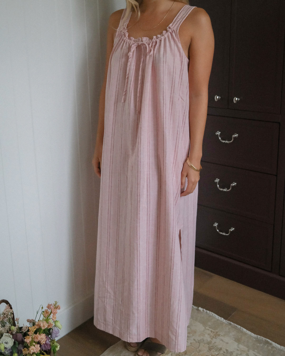 Gigi Dress | Long | Peony Stripe