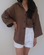 Haven Blouse | Mocha Stripe