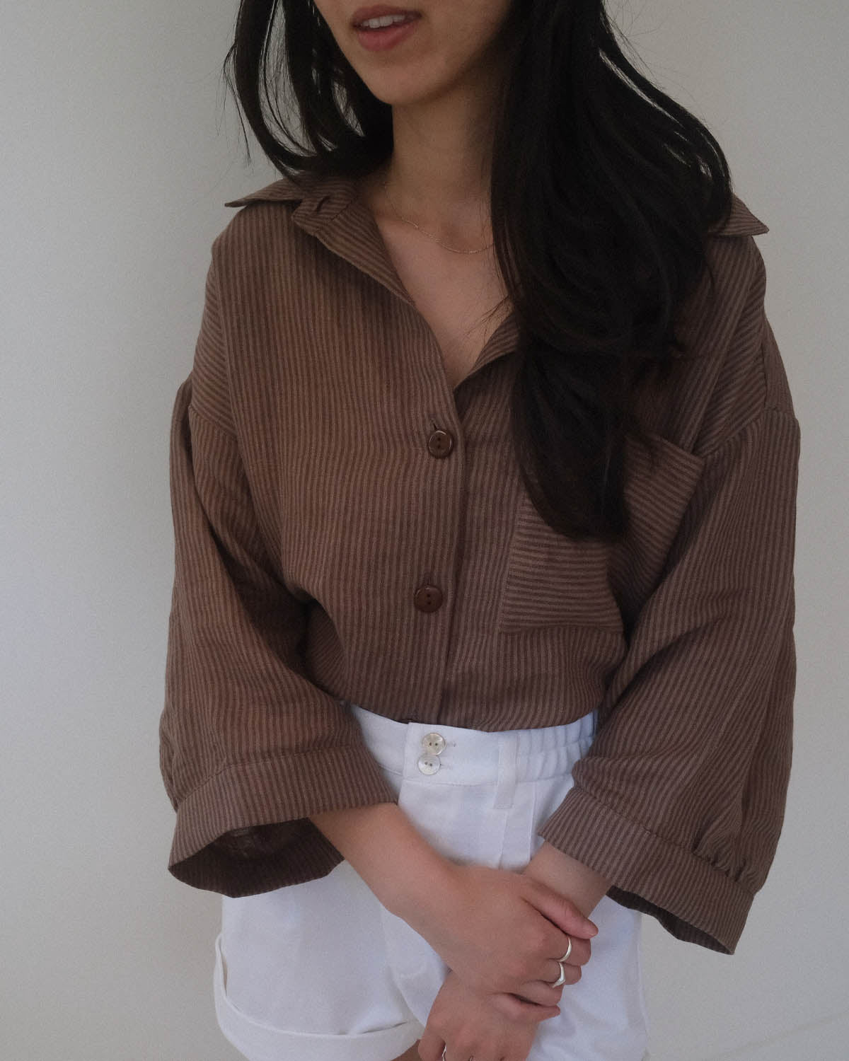 Haven Blouse | Mocha Stripe