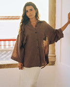 Haven Blouse | Mocha Stripe