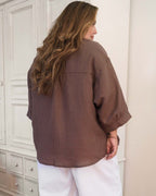 Haven Blouse | Mocha Stripe