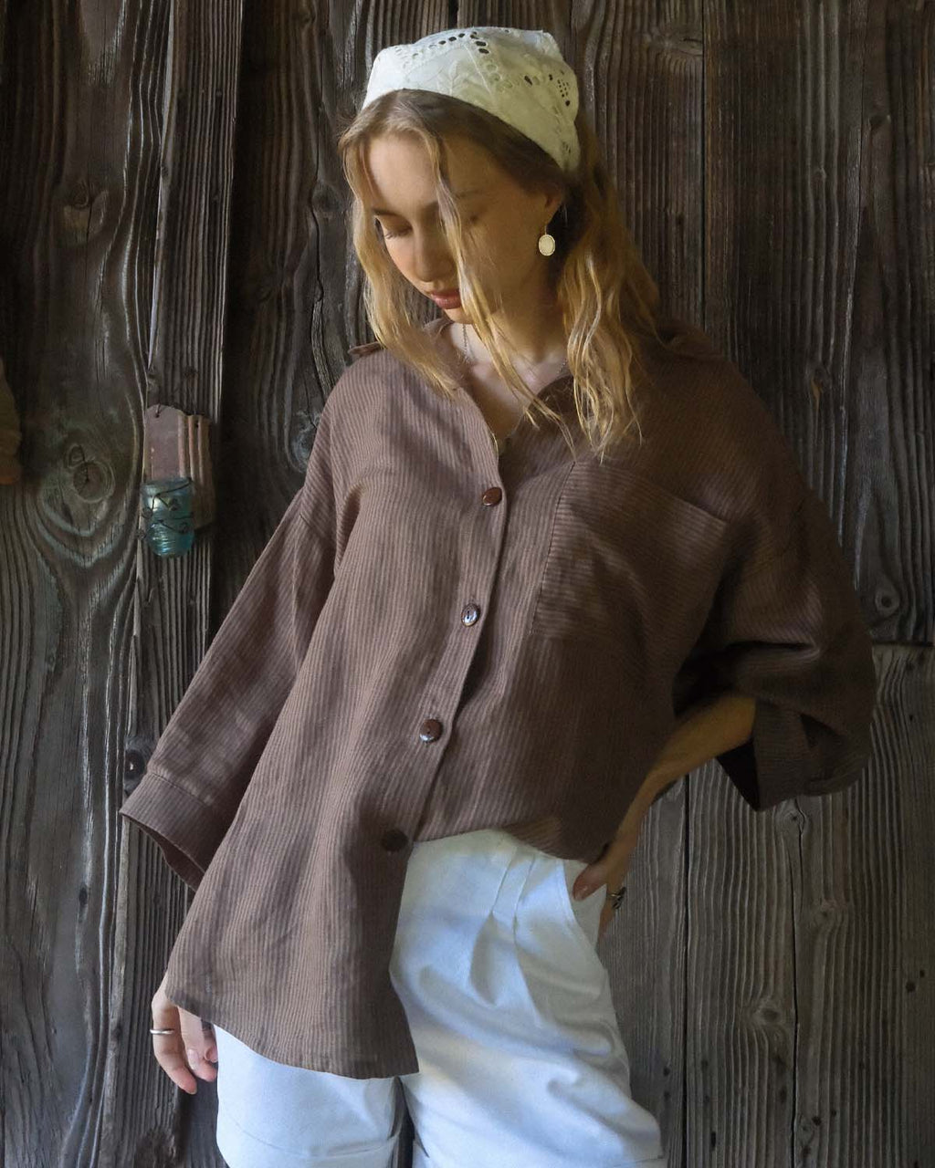 Haven Blouse | Mocha Stripe