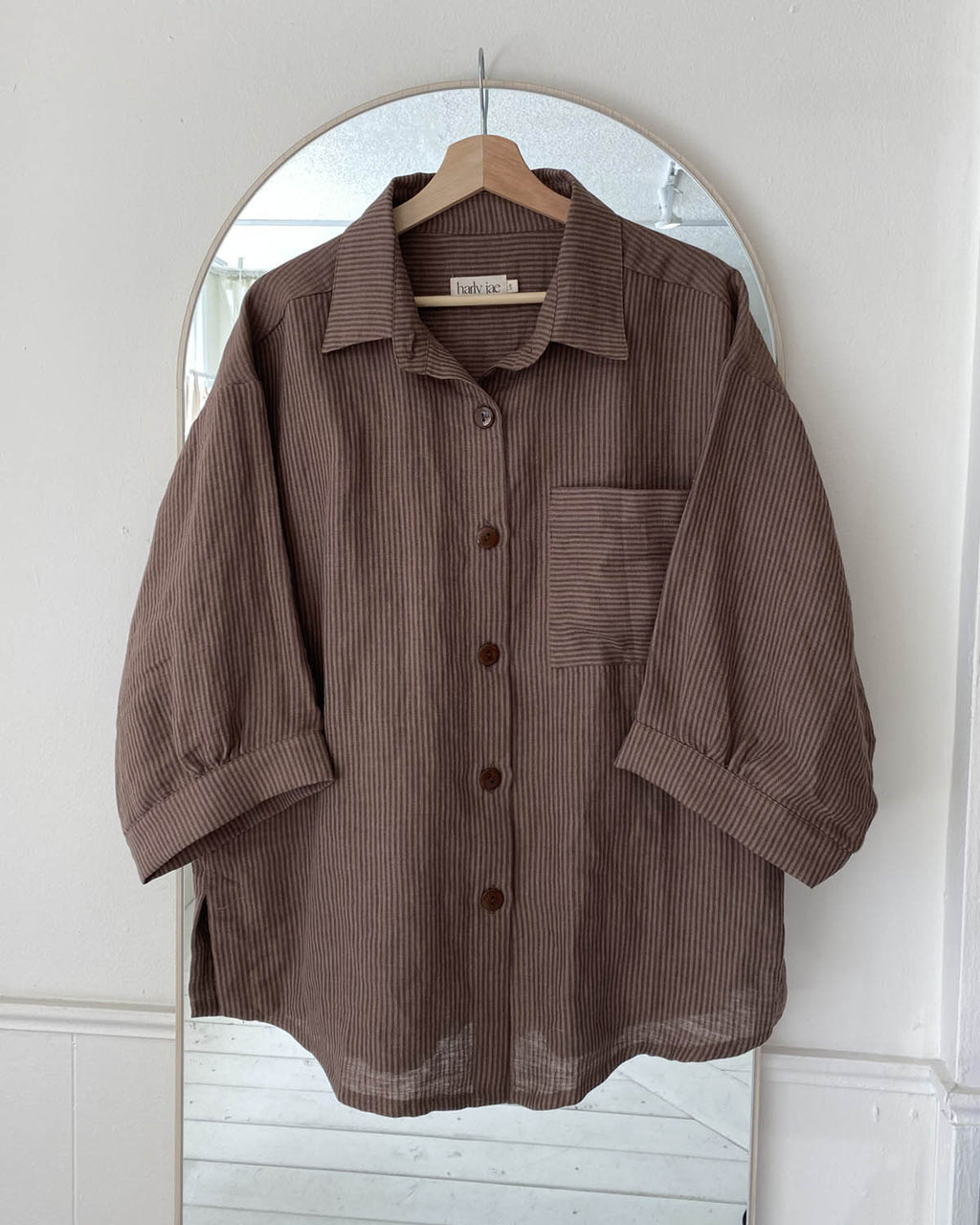 Haven Blouse | Mocha Stripe