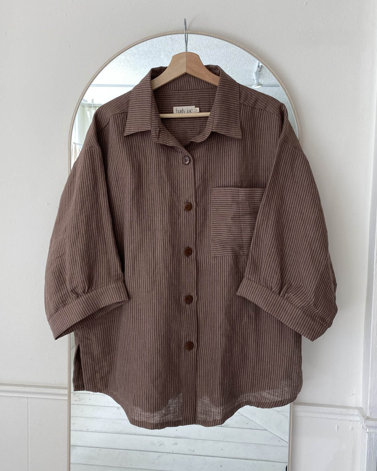 Haven Blouse | Mocha Stripe